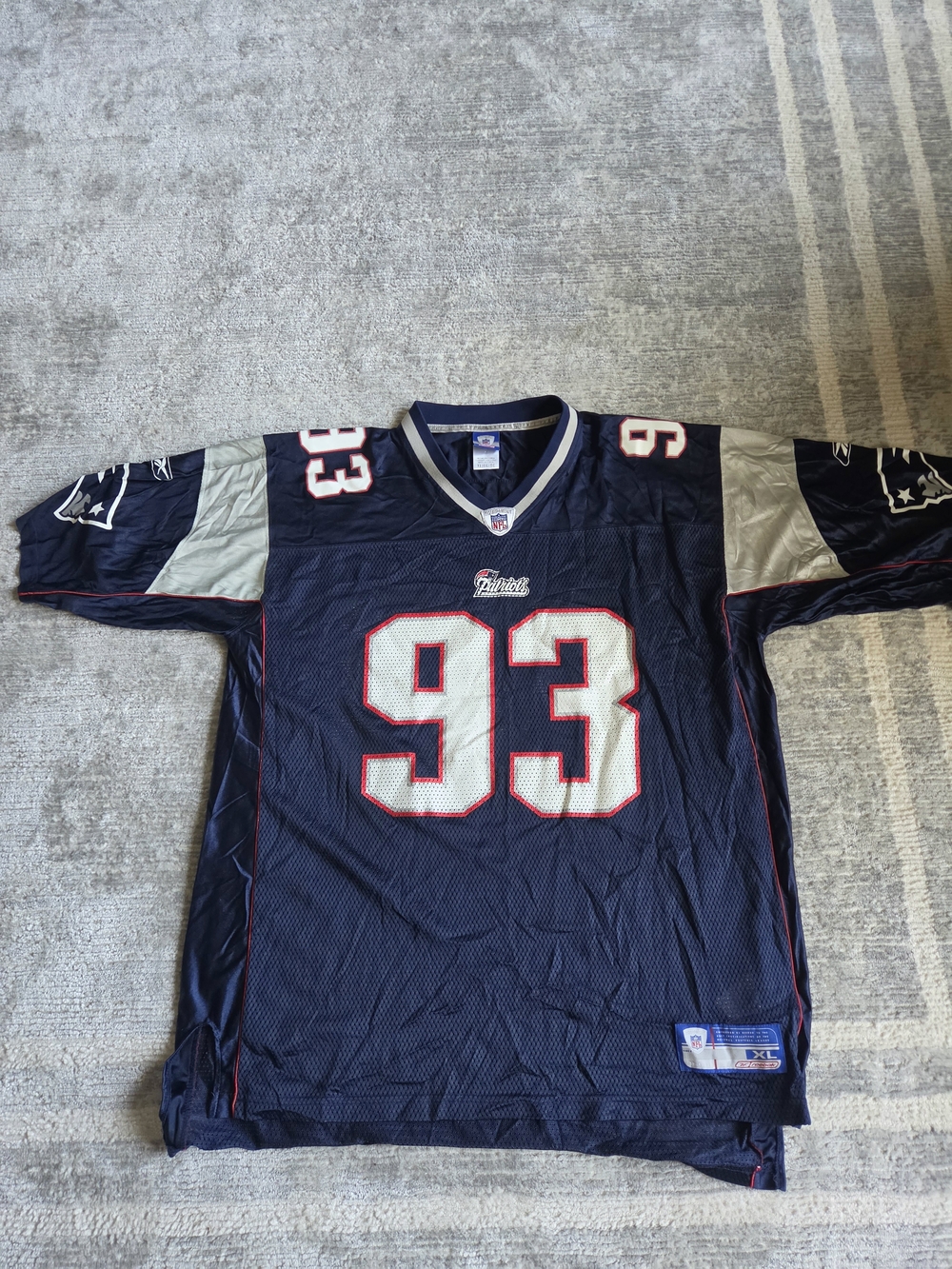 Vintage Reebok Richard Seymour NEW ENGLAND PATRIOTS Authentic NFL Team JERSEY 52